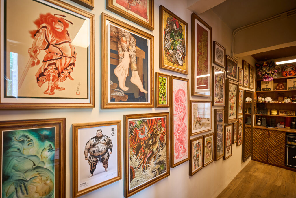Yip tattoo studio with artwork